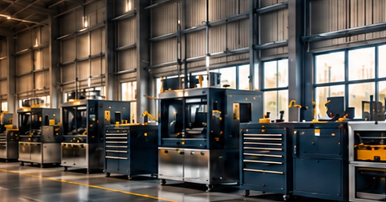 Industrial machinery on a warehouse floor